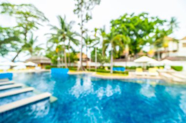 Seyahat ve tatil için güzel otel resort ve yüzme havuzu arka plan bulanıklık