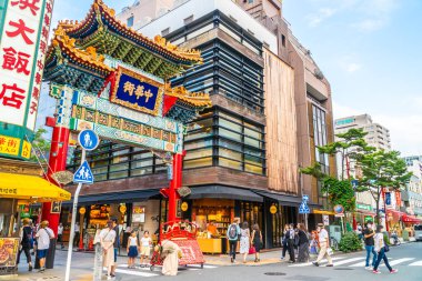 Yokohama Japonya 26 Temmuz 2018: China town bir popüler yerdir için zevk yokohama CITY Japonya Çin yemeği restoranda