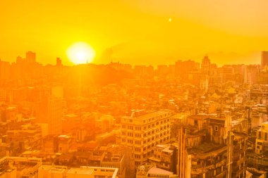 Bina Cityscape macau şehir manzarası güneş doğarken güzel mimari