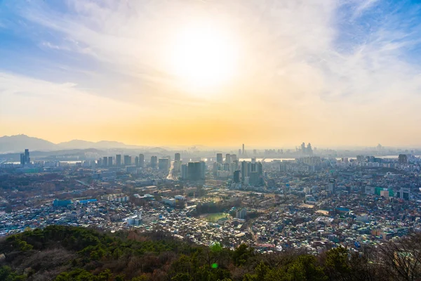 Hermoso Paisaje Paisaje Urbano Con Arquitectura Edificio Ciudad Seúl Corea — Foto de Stock