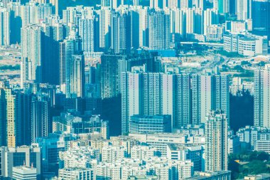 Hong kong konut insanlar şehirde deseni ile bina güzel mimari