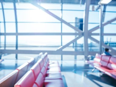 Soyut bulanıklık ve arka plan için Havaalanı terminal iç defocused