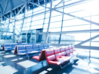 Soyut bulanıklık ve arka plan için Havaalanı terminal iç defocused