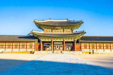 Gyeongbokgung Sarayı Seul Güney Kore'de bina güzel mimari