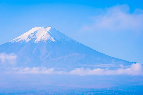 Beau Paysage Fuji Montagne Autour Érable Avec Nuage Blanc Ciel — Photo