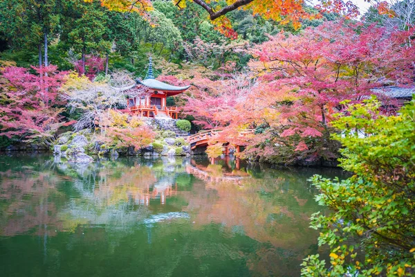 Vackra Daigoji Tempel Med Färgglada Träd Och Blad Höstsäsongen Kyoto — Stockfoto