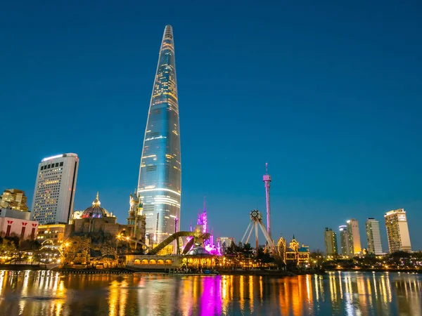 Seoul Zuid Korea December 2018 Beautiful Architectuur Bouw Lotte Toren — Stockfoto