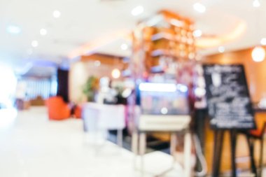 Özet olarak, arka plan için soyut bulanık ve odaksız otel ve lobi iç mekanı