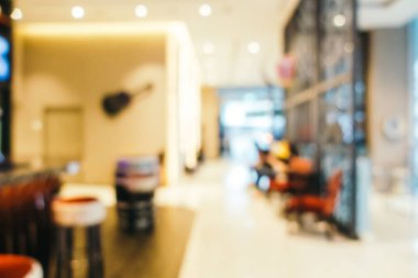 Özet olarak, arka plan için soyut bulanık ve odaksız otel ve lobi iç mekanı