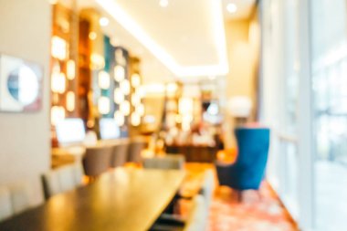 Özet olarak, arka plan için soyut bulanık ve odaksız otel ve lobi iç mekanı