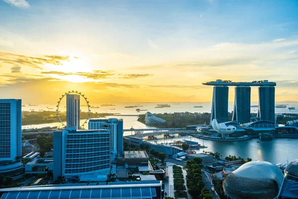 Hermoso Paisaje Urbano Exterior Del Edificio Arquitectura Horizonte Ciudad Singapur — Foto de Stock