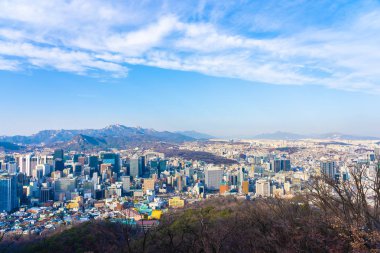Güzel manzara ve mimari ve Seoul city Güney Kore bina cityscape