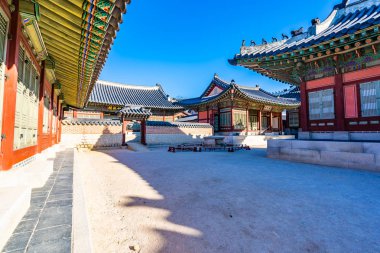 Gyeongbokgung Sarayı Seul Güney Kore'de bina güzel mimari