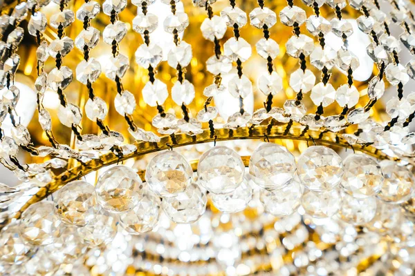 Bella Lusso Lampadario Cristallo Decorazione Interna Della Stanza — Foto Stock