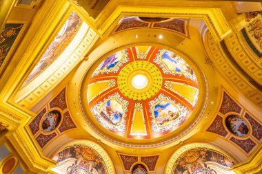 Çin, Makao - 10 Eylül 2018 - güzel lüks otel resort ve macau şehir Venedik Simgesel Yapı casino oyunu
