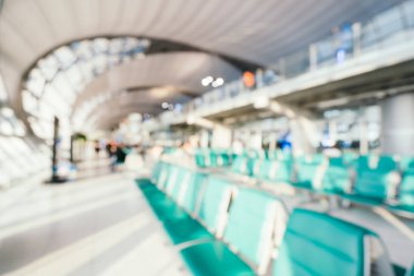 Soyut bulanıklık ve arka plan için Havaalanı terminal iç defocused