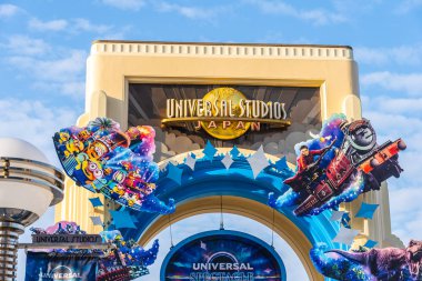 Osaka, Japonya - 12 Kasım 2018: güzel eğlence cazibe Evrensel Studio Osaka Japonya