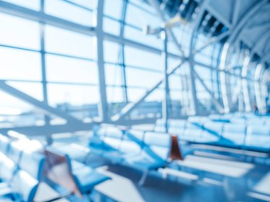Soyut bulanıklık ve arka plan için Havaalanı terminal iç defocused