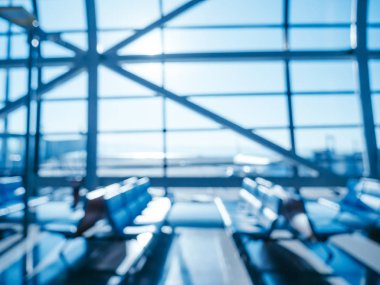 Soyut bulanıklık ve arka plan için Havaalanı terminal iç defocused