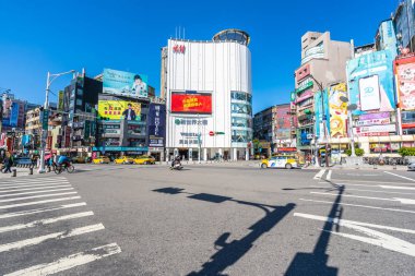 Taipei, Tayvan 30 Kasım 2018: Ximending piyasasıdır alışveriş yeni moda ve yiyecek bir şeyler bulmak için popüler bir yer Taipei