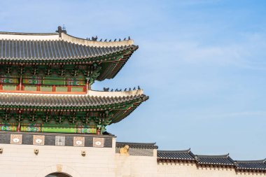 Gyeongbokgung Sarayı Seul Güney Kore'de bina güzel mimari