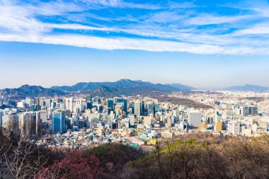 Güzel manzara ve mimari ve Seoul city Güney Kore bina cityscape