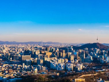 Bina Cityscape Kulesi Seoul City Güney Kore ile güzel mimari
