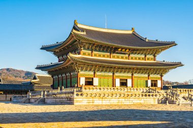 Gyeongbokgung Sarayı Seul Güney Kore'de bina güzel mimari