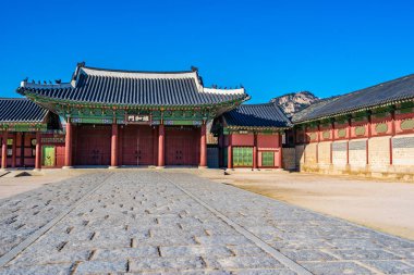 Gyeongbokgung Sarayı Seul Güney Kore'de bina güzel mimari