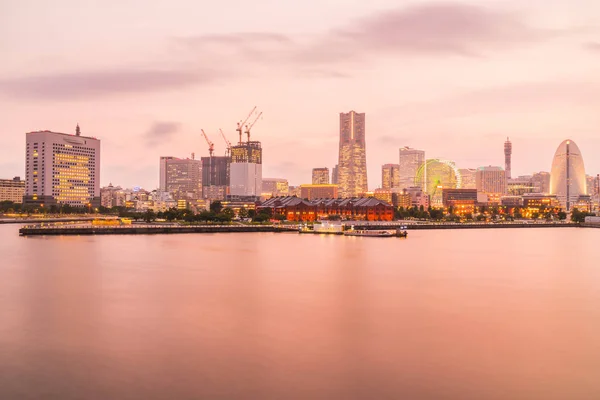 Hermoso Exterior Edificio Arquitectura Ciudad Yokohama Skyline Japón Atardecer —  Fotos de Stock