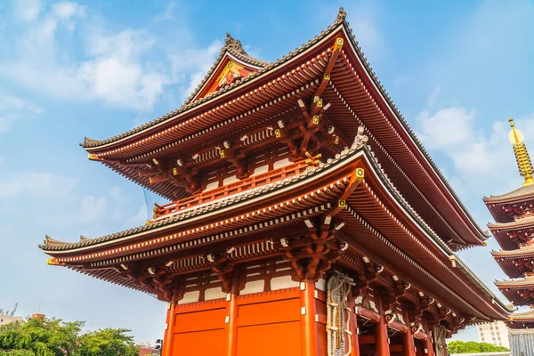 Красивая Архитектура Здания Сенсодзи Храм Является Известным Местом Посещения Районе — стоковое фото