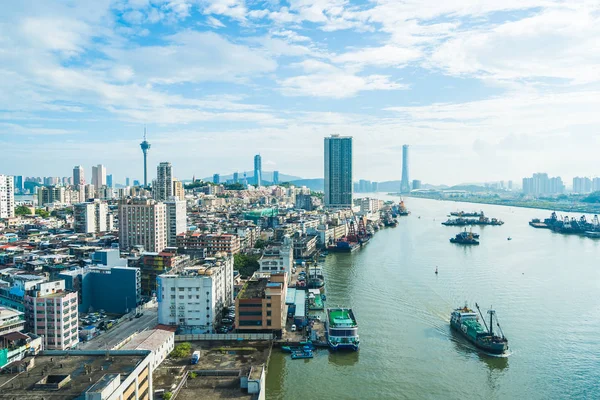 Schöne Architektur Gebäude Stadtbild Macau Stadtsilhouette — Stockfoto