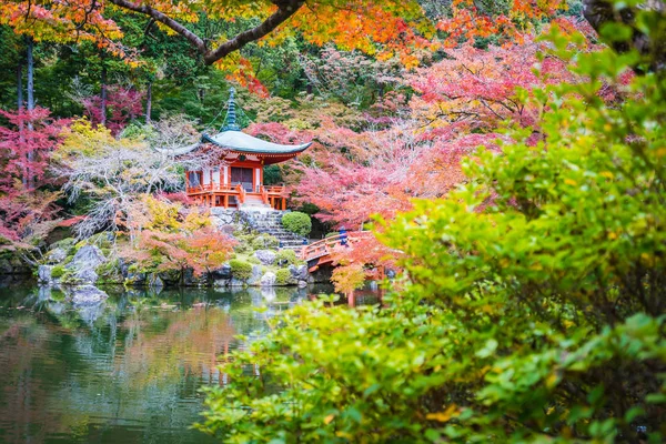 Schöner Daigoji Tempel Mit Buntem Baum Und Blatt Der Herbstsaison — Stockfoto