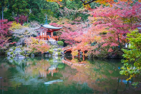 Renkli Ağaç Yaprak Sonbahar Sezonu Kyoto Japonya Ile Güzel Daigoji — Stok fotoğraf