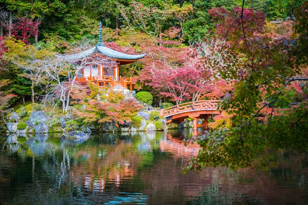 Prachtige Daigoji Tempel Met Kleurrijke Boom Blad Herfst Seizoen Kyoto — Stockfoto