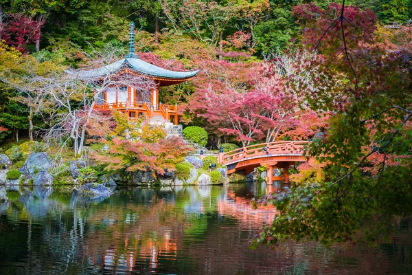 Bellissimo Tempio Daigoji Con Albero Colorato Foglia Nella Stagione Autunnale — Foto Stock