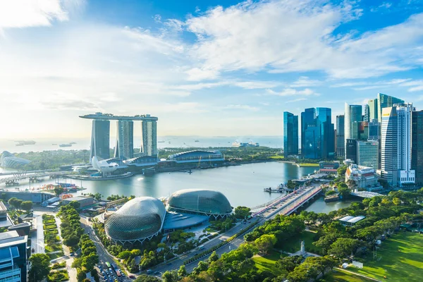 Bela Arquitetura Edifício Paisagem Urbana Exterior Singapura Skyline Cidade Com — Fotografia de Stock