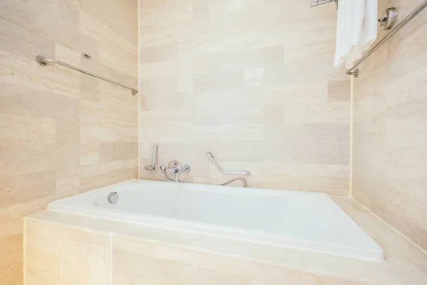 Fürdőszoba Kád Fehér Dekoráció Belső — Stock Fotó