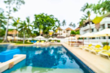 Seyahat ve tatil için güzel otel resort ve yüzme havuzu arka plan bulanıklık