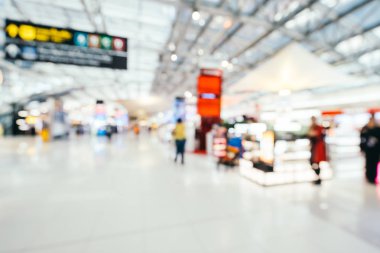 Soyut bulanıklık ve arka plan için Havaalanı terminal iç defocused