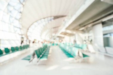 Soyut bulanıklık ve arka plan için Havaalanı terminal iç defocused