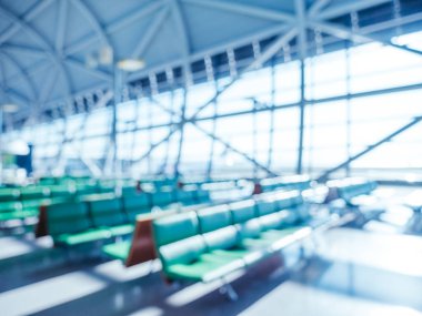Soyut bulanıklık ve arka plan için Havaalanı terminal iç defocused