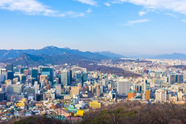 Güzel manzara ve mimari ve Seoul city Güney Kore bina cityscape