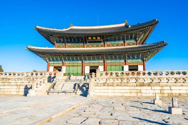 Gyeongbokgung Sarayı Seul Güney Kore'de bina güzel mimari