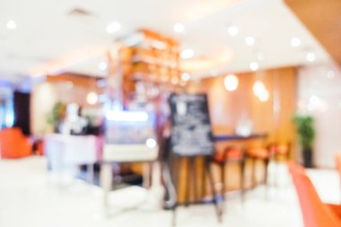 Özet olarak, arka plan için soyut bulanık ve odaksız otel ve lobi iç mekanı