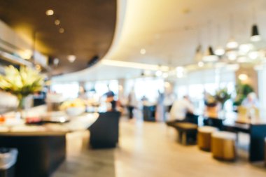 Özet olarak, arka plan için soyut bulanık ve odaksız otel ve lobi iç mekanı