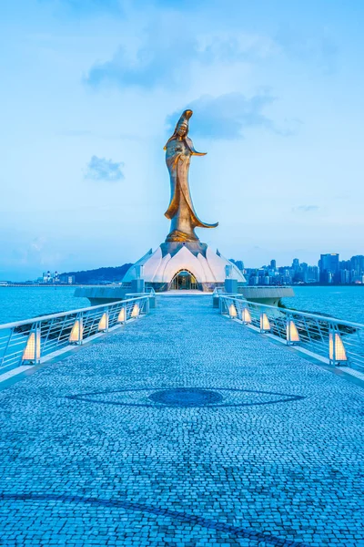Güzel Kun Iam Heykel Simgesel Yapı Macau City — Stok fotoğraf