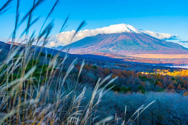 Bela Paisagem Montanha Fuji Yamanakako Lago Yamanaka Temporada Outono Japão — Fotografia de Stock