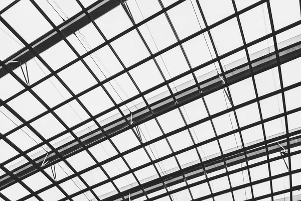 Abstracte Glazen Venster Dak Het Platform Buitenkant Voor Achtergrond Zwart — Stockfoto
