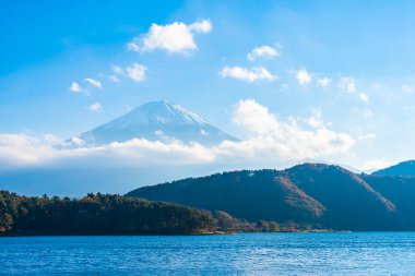 Güzel manzara dağ fuji göl Yamanashi Japonya akçaağaç ağaç yaprak ile